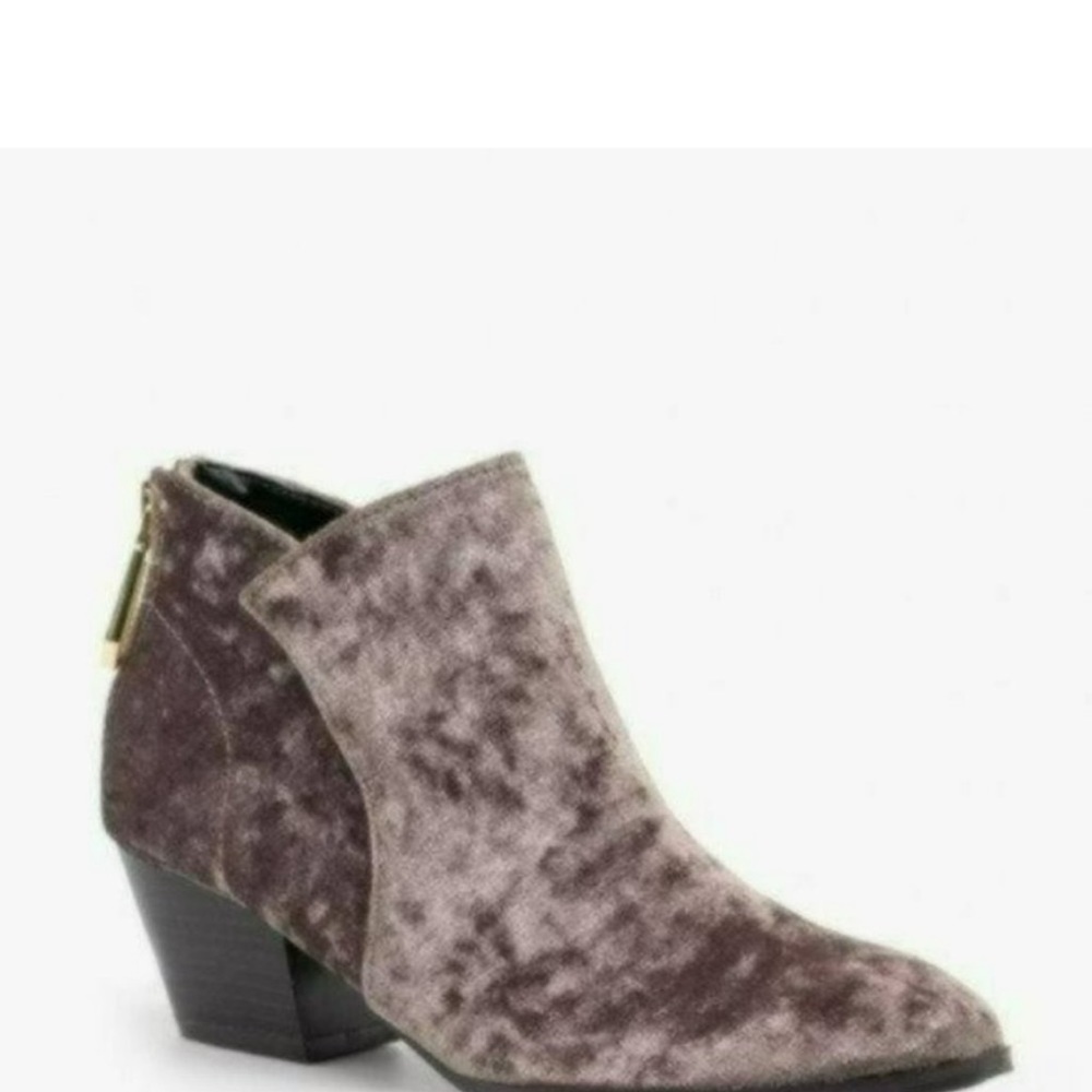 QUPID Crushed Velvet Mauve Summer Winter Casual Bootie Size 6 1/2 Brand New - Picture 6 of 6